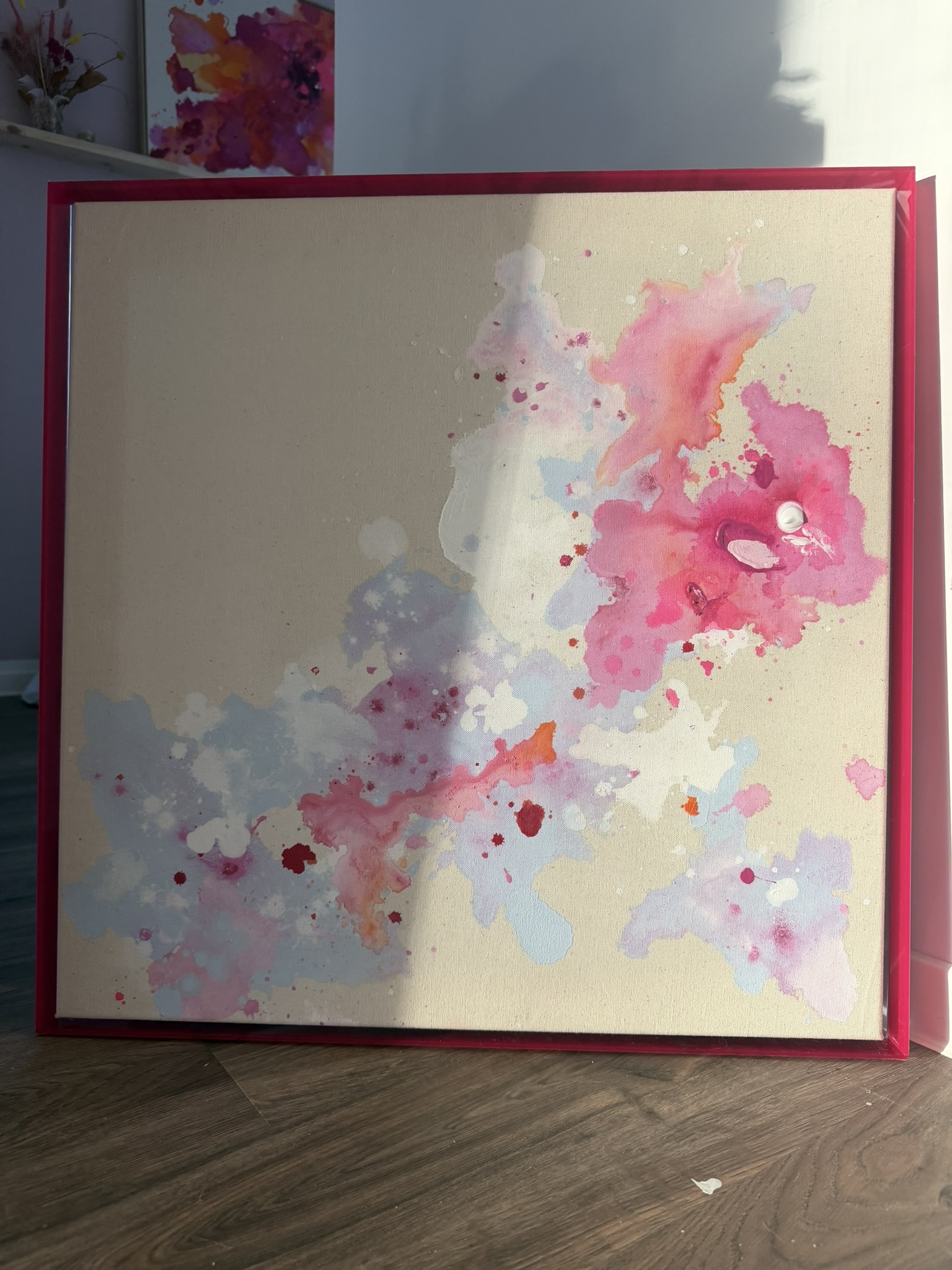 Kirschblüte II, 2026, Acryl auf roher Baumwollleinwand, Ansicht 9